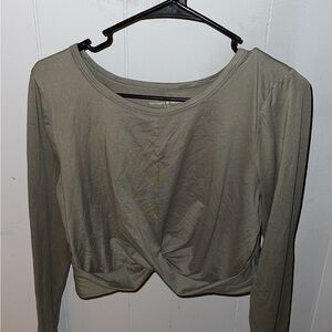 Women's Olive Long Sleeve Athletic Top